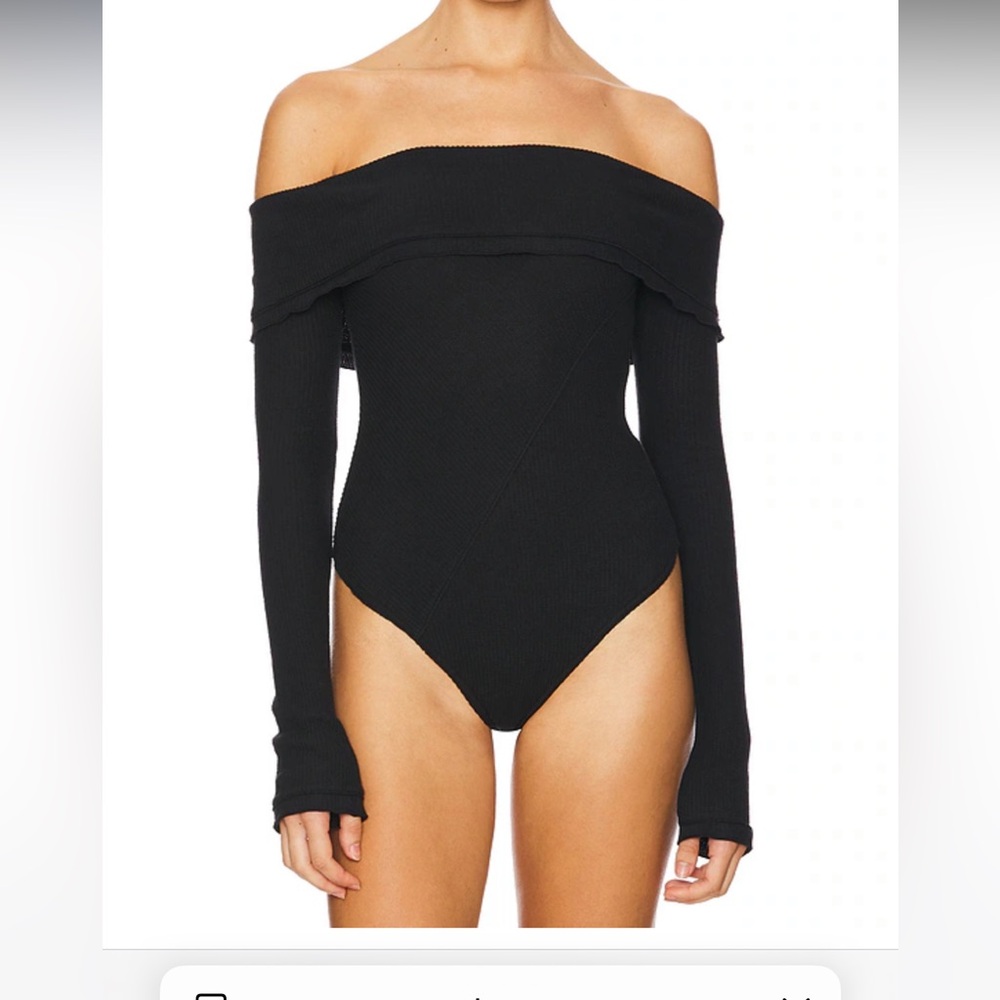 Free People Intimately Autumn Cozy Bodysuit in Black Size M
